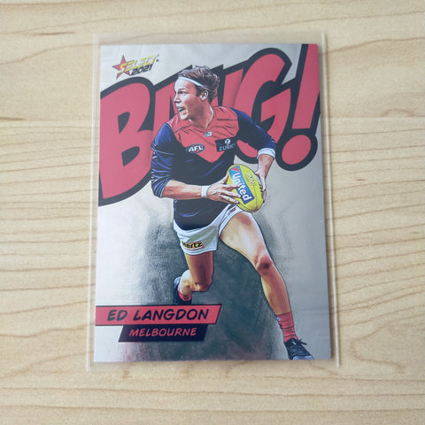 2021 AFL Select Footy Stars Bang Card Ed Langdon Melbourne No.136/210