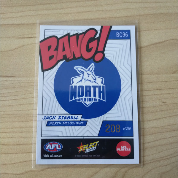 2021 AFL Select Footy Stars Bang Card Jack Ziebell North Melbourne No.208/210