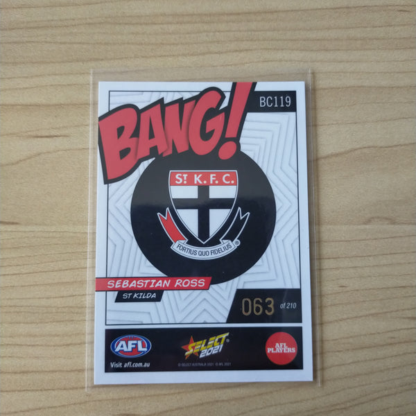 2021 AFL Select Footy Stars Bang Card Sebastian Ross St Kilda No.063/210