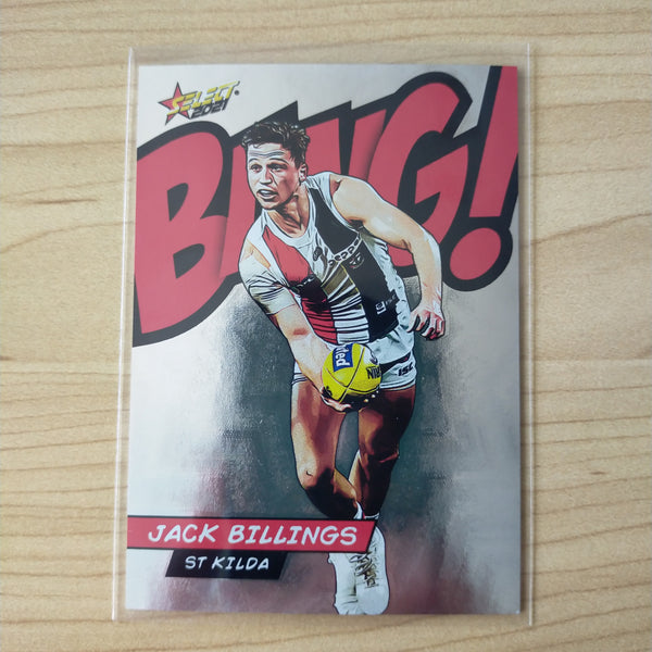 2021 AFL Select Footy Stars Bang Card Jack Billings St Kilda No.030/210
