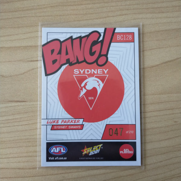 2021 AFL Select Footy Stars Bang Card Luke Parker Sydney No.047/210