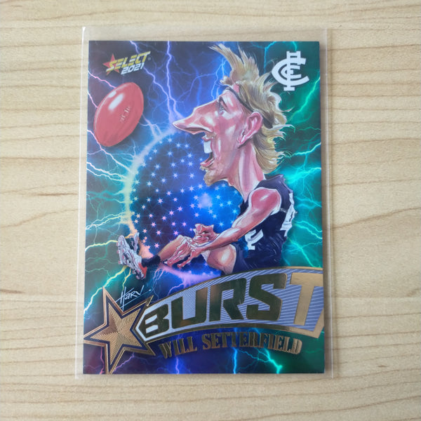 2021 AFL Select Footy Stars Lightning Star Burst Will Setterfield Carlton No.062/210