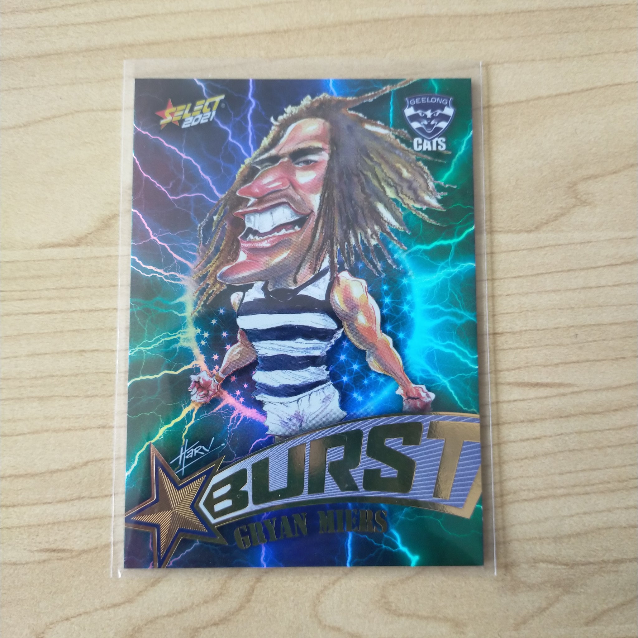 2021 AFL Select Footy Stars Lightning Star Burst Gryan Miers Geelong No.037/210