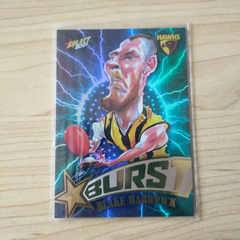 2021 AFL Select Footy Stars Lightning Star Burst Blake Hardwick Hawthorn No.070/210