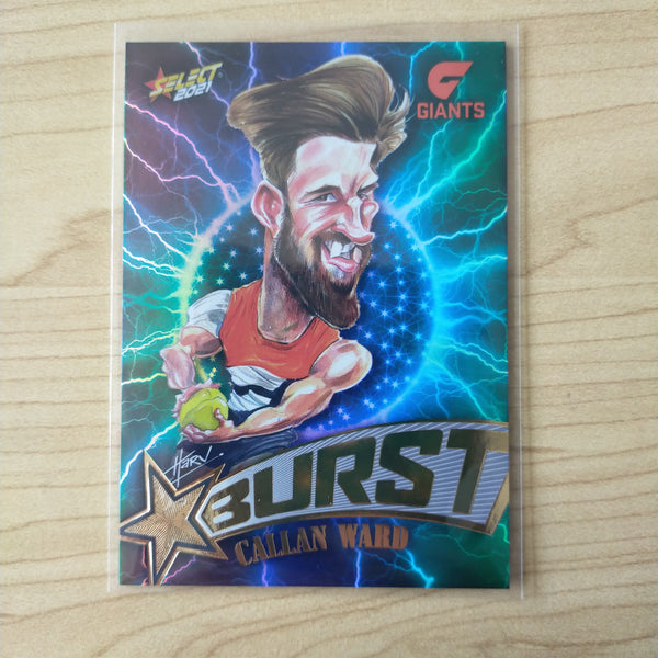 2021 AFL Select Footy Stars Lightning Star Burst Callan Ward GWS No.128/210
