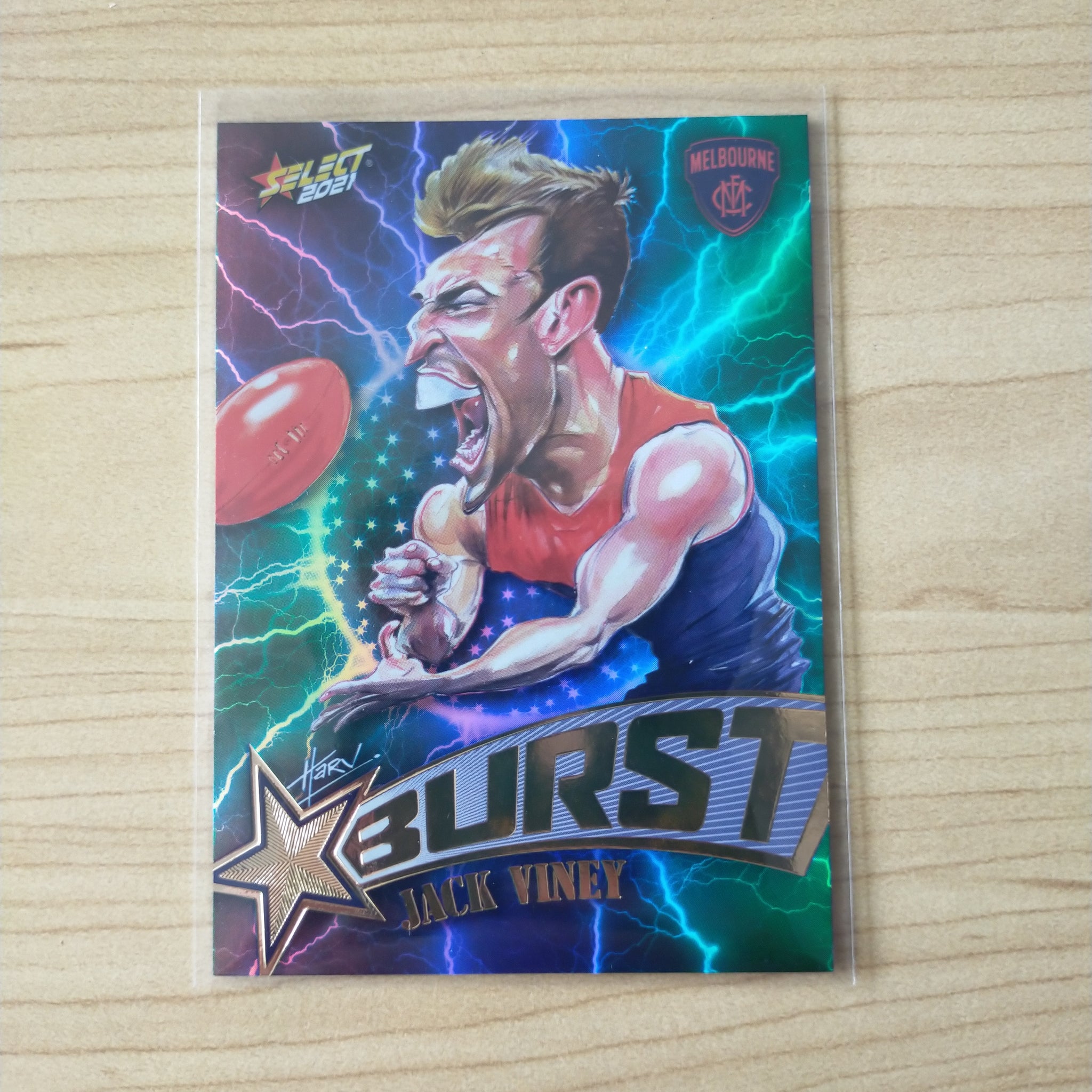 2021 AFL Select Footy Stars Lightning Star Burst Jack Viney Melbourne No.098/210