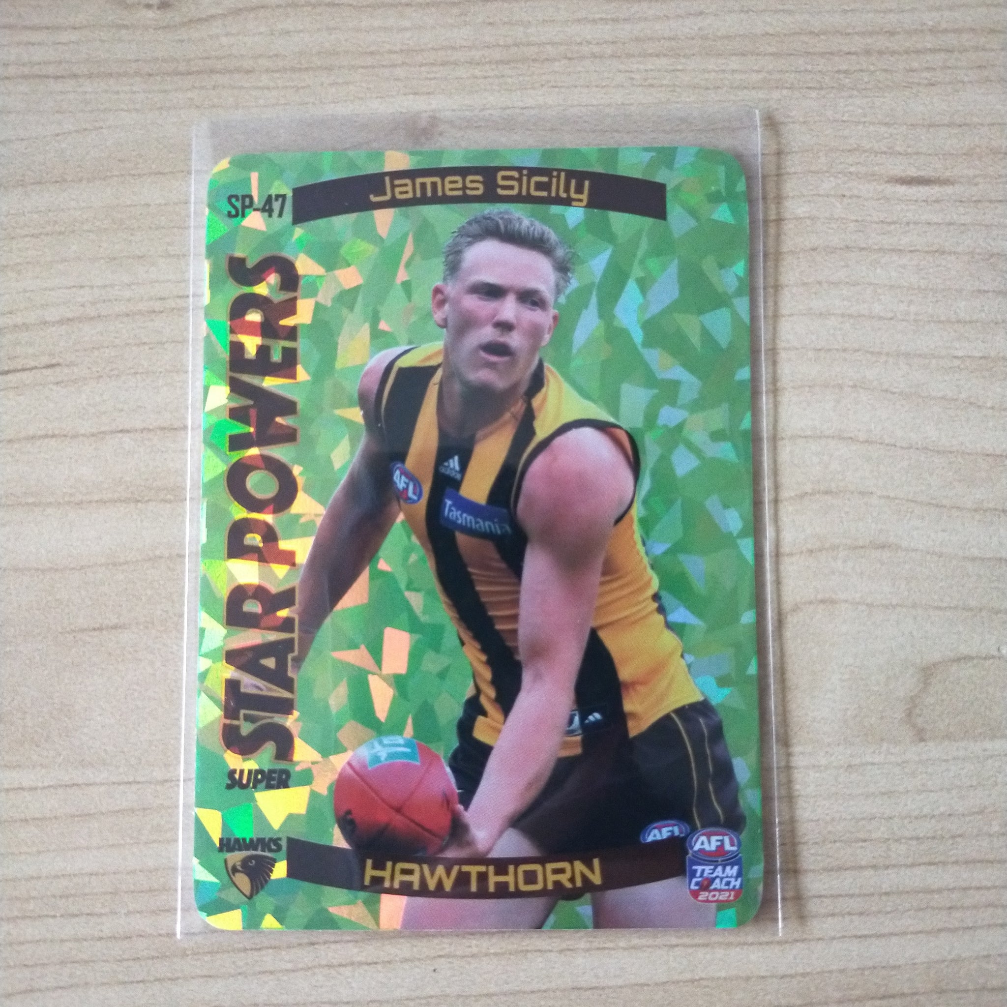 2021 AFL Teamcoach Green Star Powers James Sicily Hawthorn SP-47