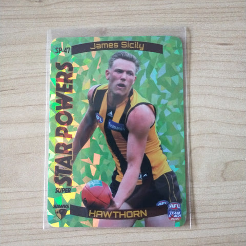 2021 AFL Teamcoach Green Star Powers James Sicily Hawthorn SP-47