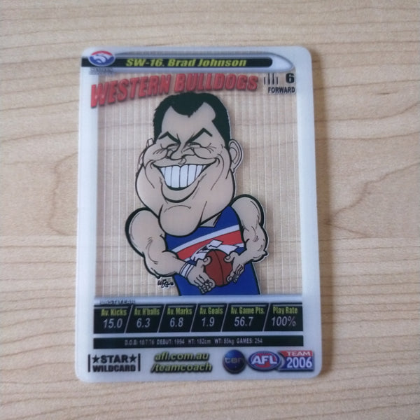 2006 Teamcoach Star Wildcard Brad Johnson Western Bulldogs SW-16