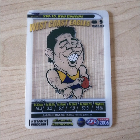 2006 Teamcoach Star Wildcard Ben Cousins West Coast SW-15