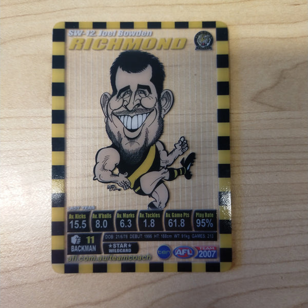 2007 Teamcoach Star Wildcard Joel Bowden Richmond SW-12