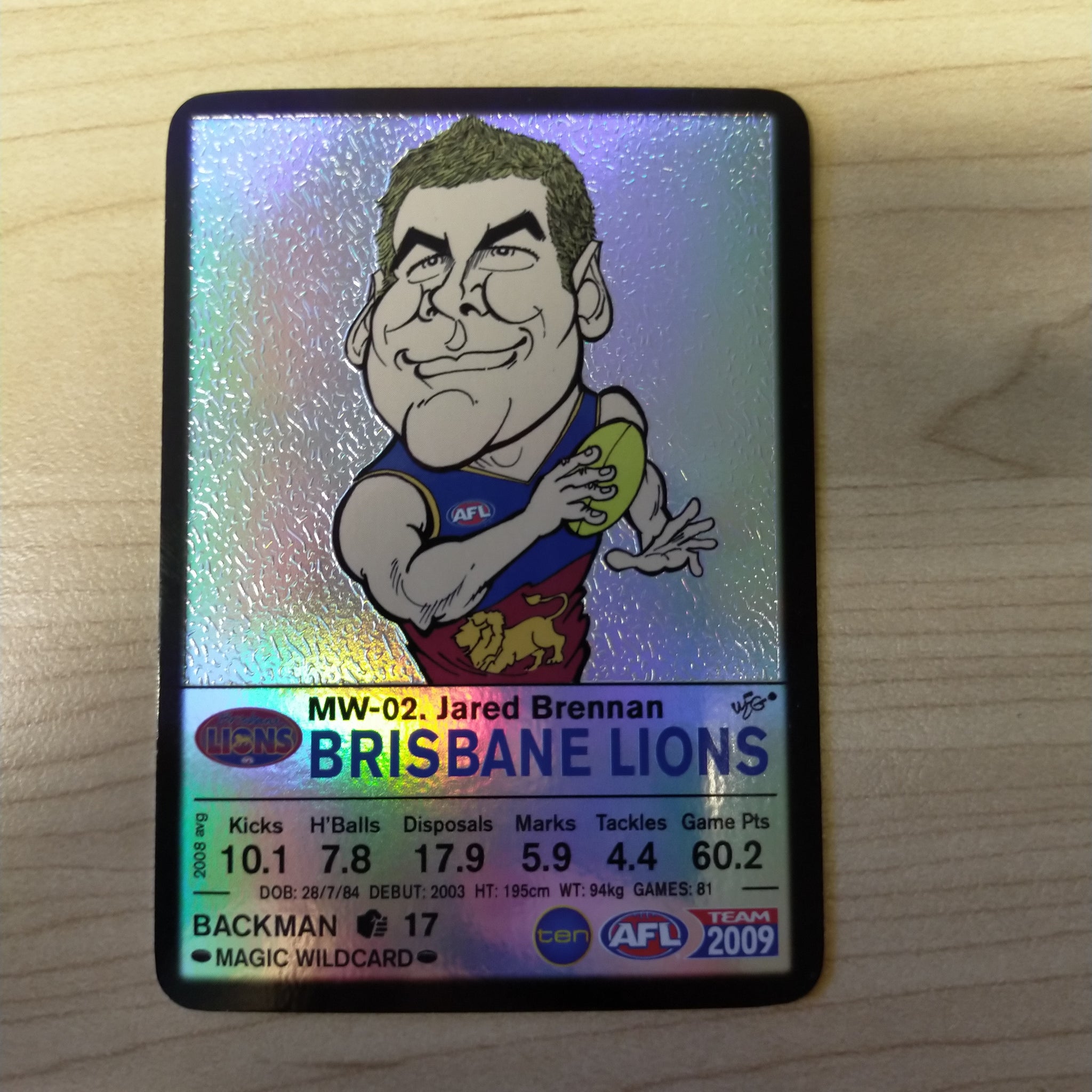 2009 Teamcoach Magic Wildcard Jared Brennan Brisbane MW-02