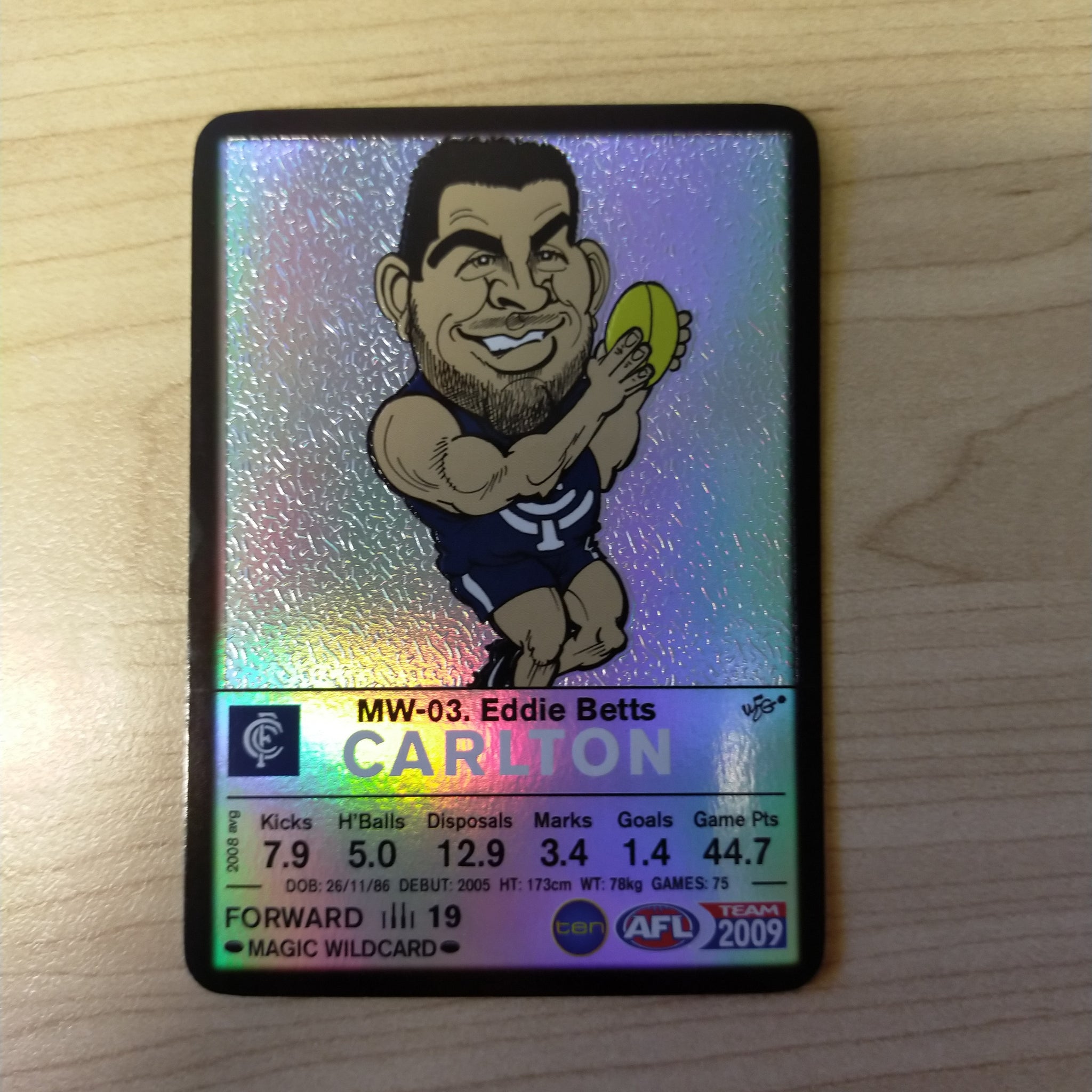 2009 Teamcoach Magic Wildcard Eddie Betts Carlton MW-03