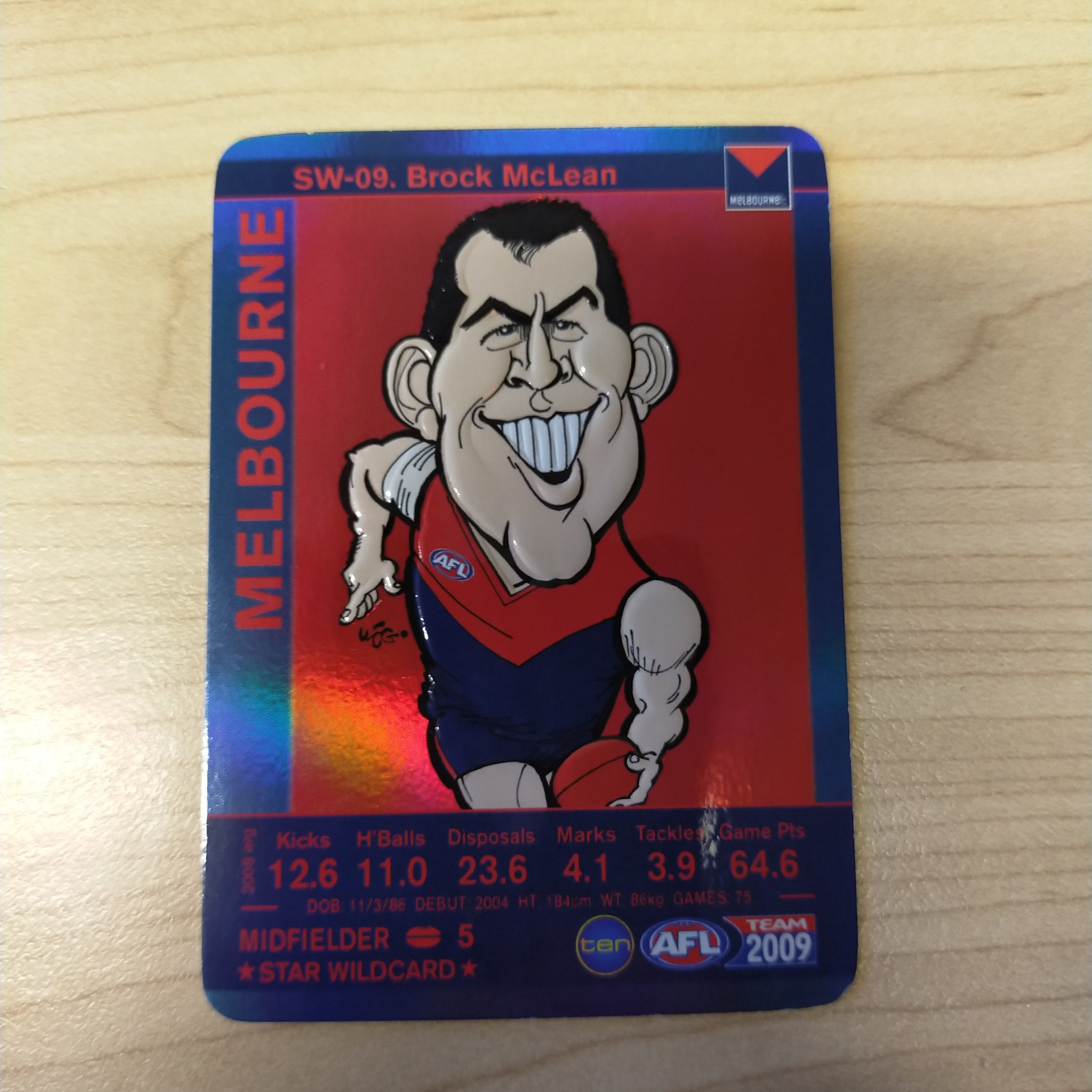 2009 Teamcoach Star Wildcard Brock McLean Melbourne SW-09