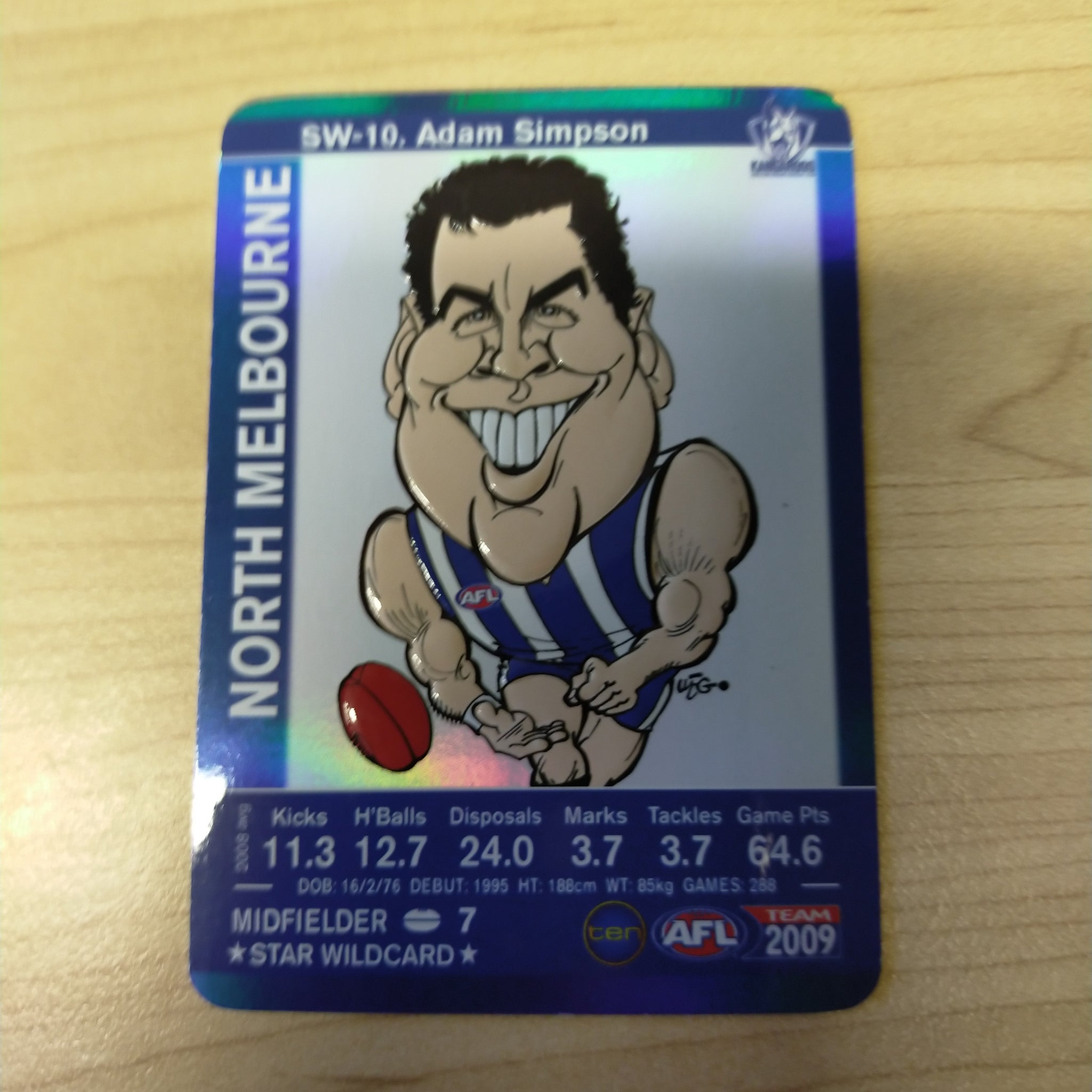 2009 Teamcoach Star Wildcard Adam Simpson North Melbourne SW-10