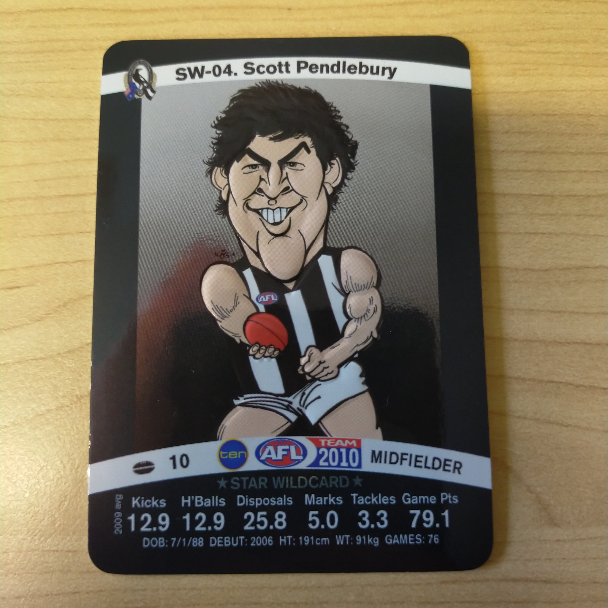 2010 Teamcoach Star Wildcard Scott Pendlebury Collingwood SW-04