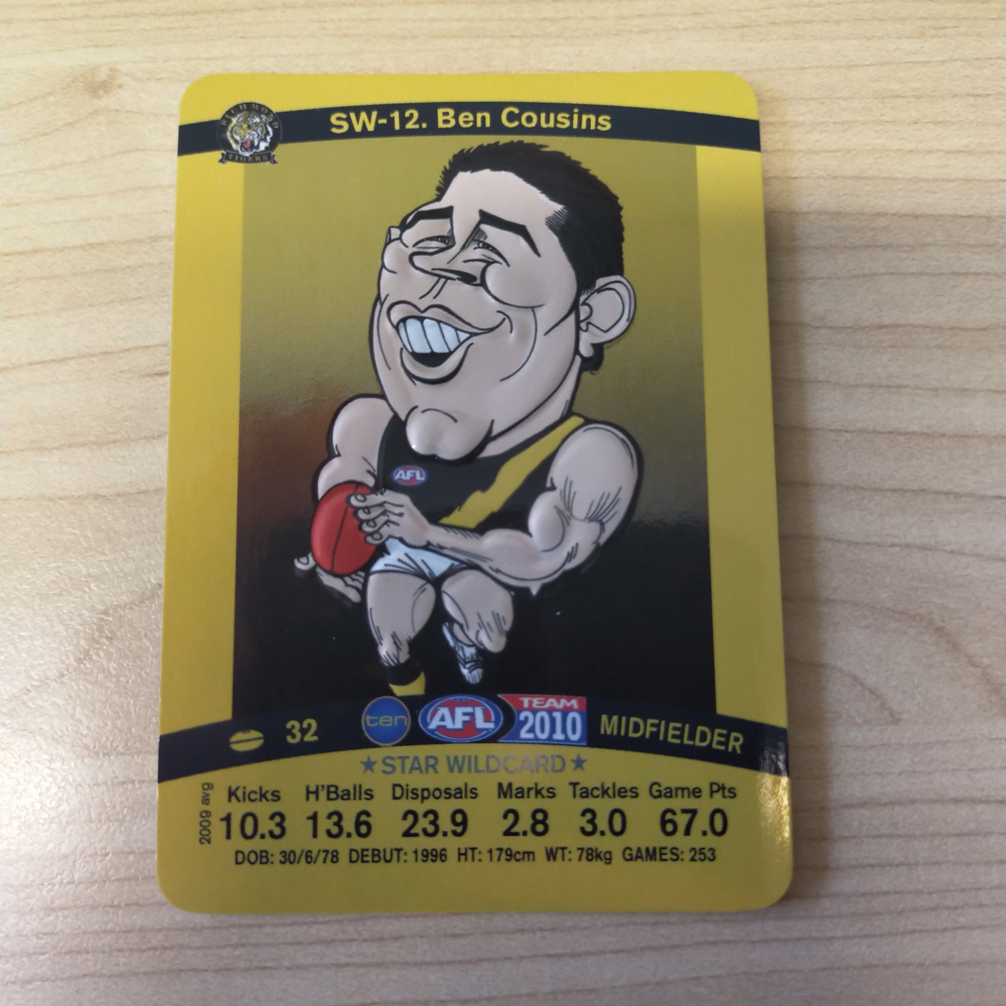 2010 Teamcoach Star Wildcard Ben Cousins Richmond SW-12