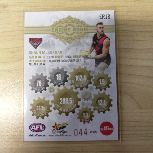 2020 Select Prestige Engine Room Shaun McKernan Essendon No.044/120