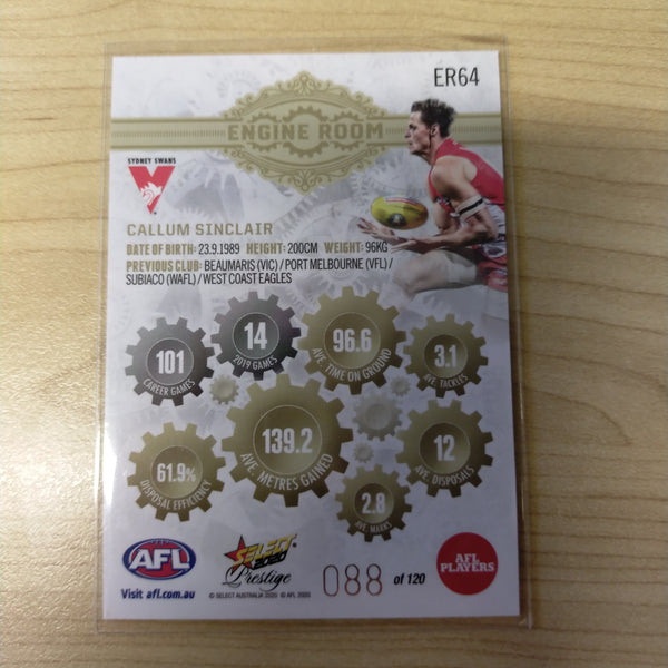 2020 Select Prestige Engine Room Callum Sinclair Sydney No.088/120