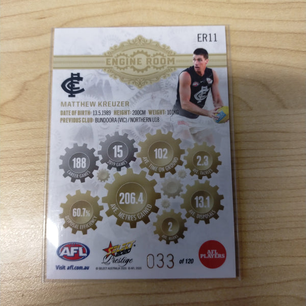 2020 Select Prestige Engine Room Matthew Kreuzer Carton No.033/120