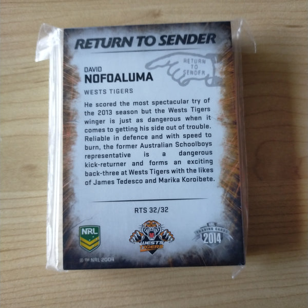 Rugby Australia 2014 NRL Trading Cards Return To Sender Set of 32 Cards