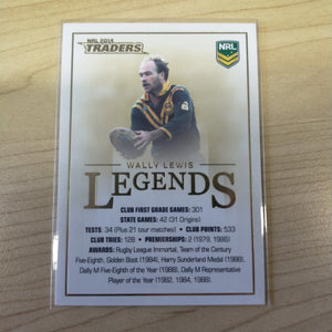 2014 NRL Trading Cards Legends Case Card Wally Lewis Brisbane Broncos CC1