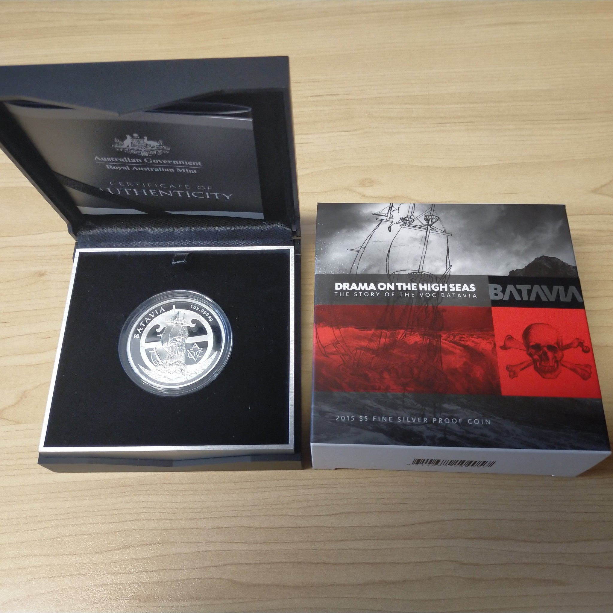 Australia 2015 Royal Australian Mint $5 Drama On The High Seas Batavia 1oz .999 Silver Proof Coin