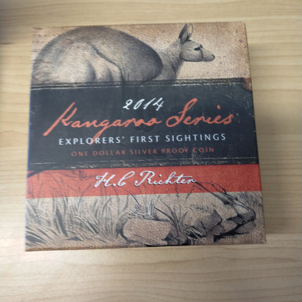 Australia 2014 Royal Australian Mint $1 Kangaroo Series H.L Richter 1oz .999 Silver Proof Coin