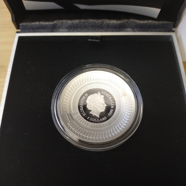 Australia 2015 Royal Australian Mint $5 ICC Cricket World Cup 1oz .999 Silver Proof Domed Coin