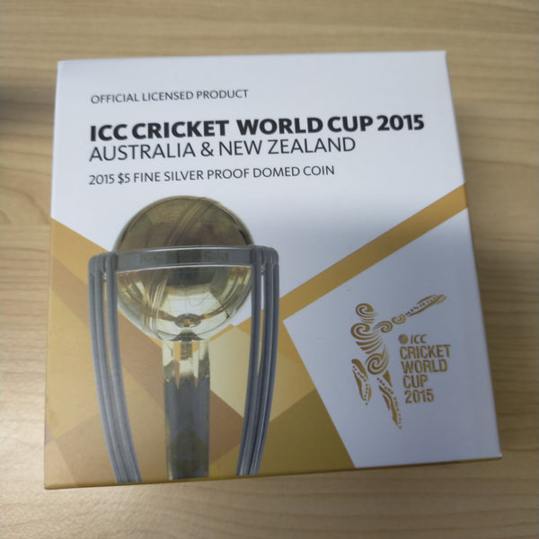 Australia 2015 Royal Australian Mint $5 ICC Cricket World Cup 1oz .999 Silver Proof Domed Coin