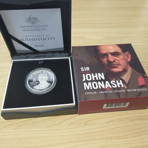Australia 2018 Royal Australian Mint $5 Sir John Monash 1oz .999 Silver Proof Coin