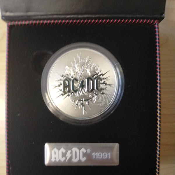 Australia 2021 Royal Australian Mint $1 AC/DC ACDC Rock Band 1oz .999 Frosted Silver Uncirculated Coin