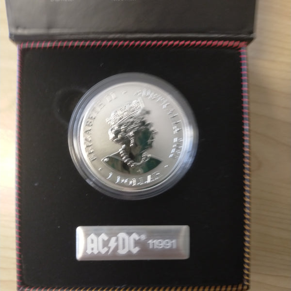 Australia 2021 Royal Australian Mint $1 AC/DC ACDC Rock Band 1oz .999 Frosted Silver Uncirculated Coin