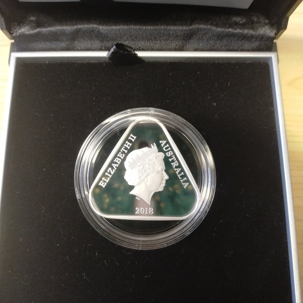 Australia 2018 Royal Australian Mint $5 Land Sea Air .999 Silver Proof Triangular Coloured Coin