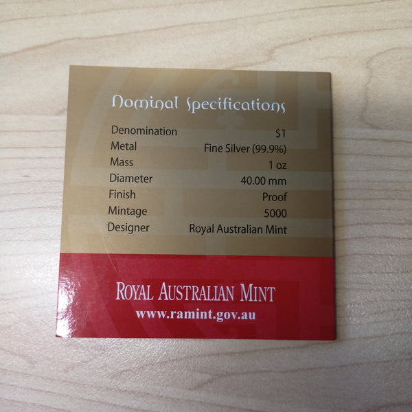 Australia 2015 Royal Australian Mint $1 Lunar New Year of the Goat 1oz .999 Silver Proof Coin