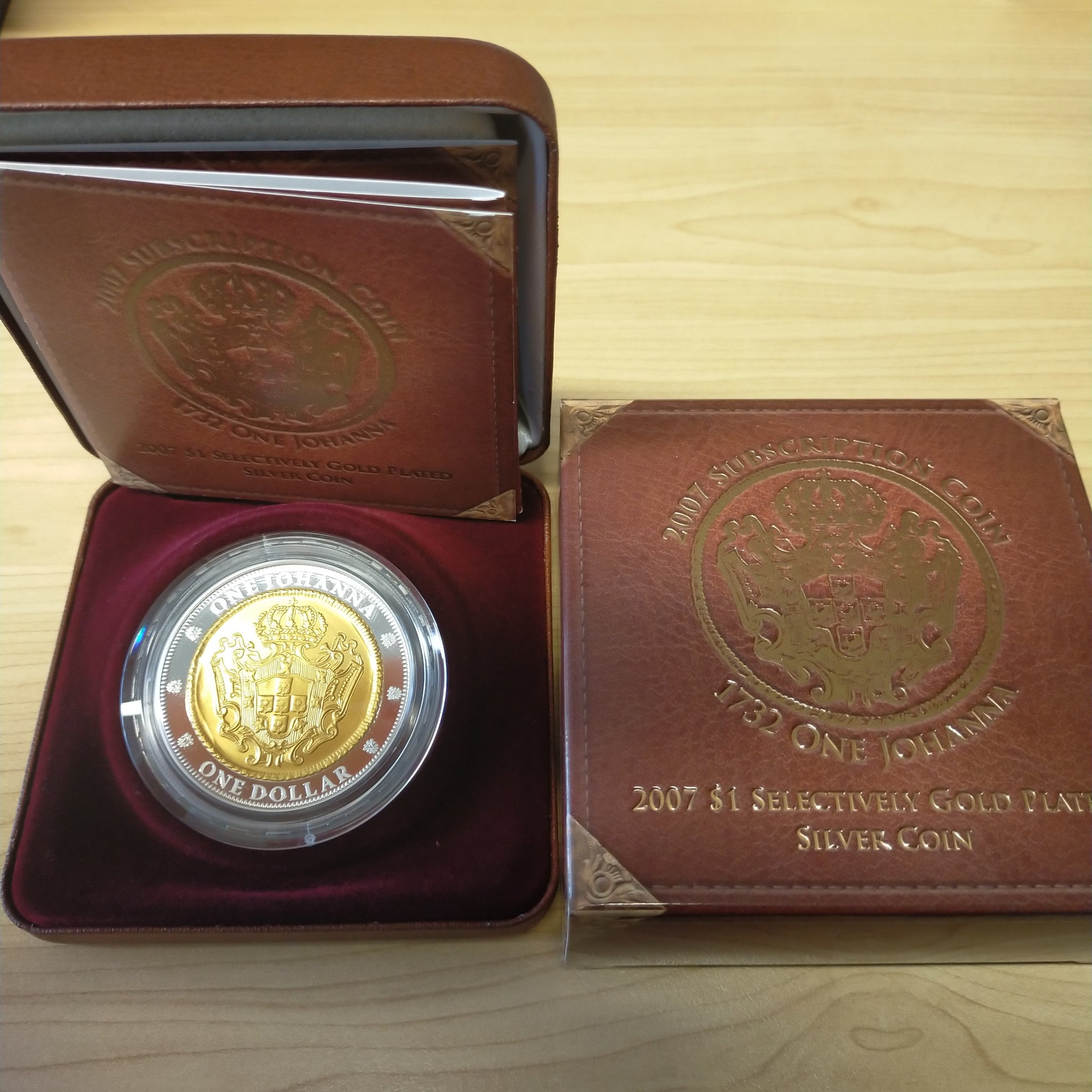 Australia 2007 Royal Australian Mint $1 Subscription Coin 1732 One Johanna 2oz .999 Silver Gold Plated Coin