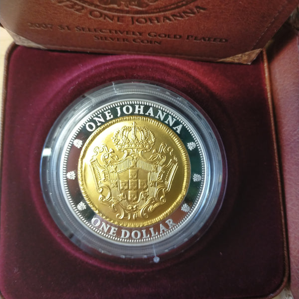 Australia 2007 Royal Australian Mint $1 Subscription Coin 1732 One Johanna 2oz .999 Silver Gold Plated Coin
