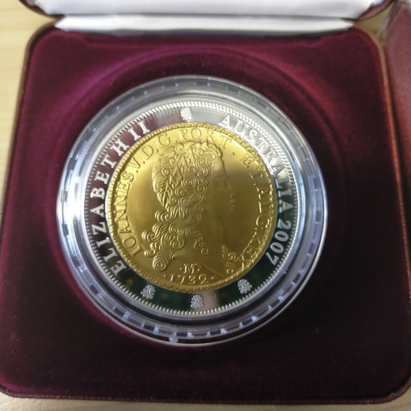 Australia 2007 Royal Australian Mint $1 Subscription Coin 1732 One Johanna 2oz .999 Silver Gold Plated Coin