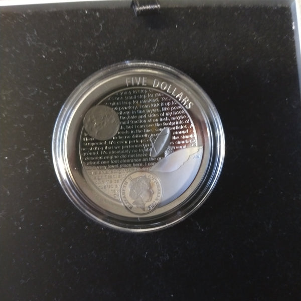 Australia 2019 Royal Australian Mint $5 50th Anniversary of the Moon Landing 1oz .999 Silver Proof Domed Coloured Coin