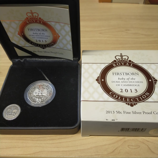 Australia 2013 Royal Australian Mint 50c Firstborn Royal Baby of the Duke and Duchess of Cambridge .999 Silver Proof Coin