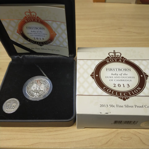 Australia 2013 Royal Australian Mint 50c Firstborn Royal Baby of the Duke and Duchess of Cambridge .999 Silver Proof Coin