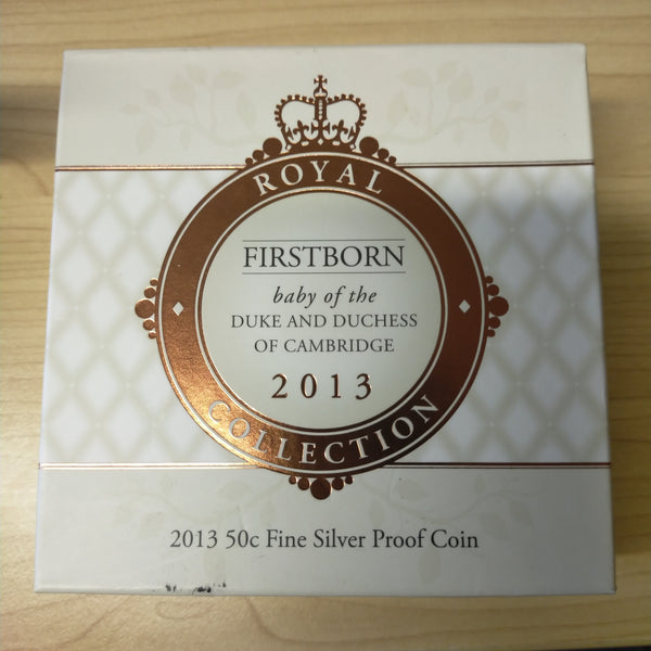 Australia 2013 Royal Australian Mint 50c Firstborn Royal Baby of the Duke and Duchess of Cambridge .999 Silver Proof Coin