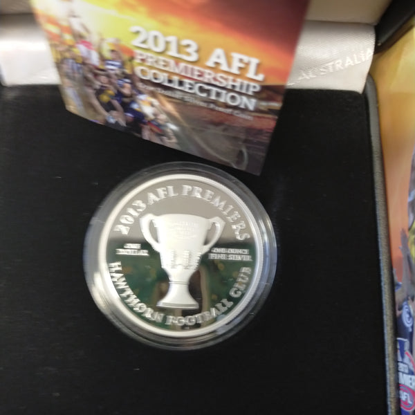 Australia 2013 Royal Australian Mint $1 AFL Football Premiership Hawthorn 1oz .999 Silver Proof Coin
