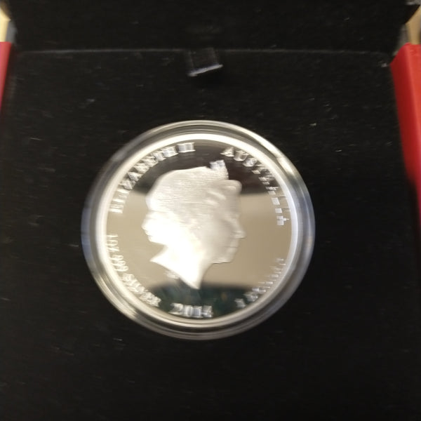 Australia 2014 Perth Mint $1 The ANZAC Spirit 100th Anniversary 1oz .999 Silver Proof Coin