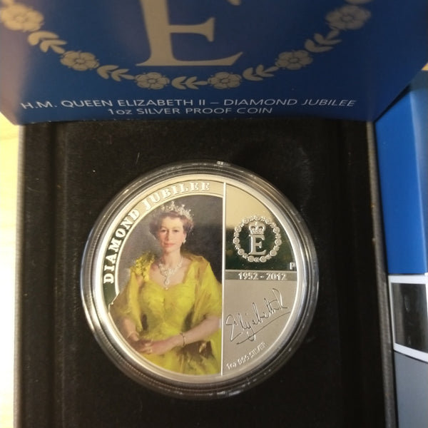 Australia 2012 Perth Mint $1 Queen Elizabeth II Diamond Jubilee 1oz .999 Silver Proof Coin