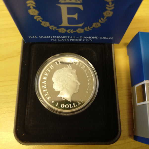 Australia 2012 Perth Mint $1 Queen Elizabeth II Diamond Jubilee 1oz .999 Silver Proof Coin