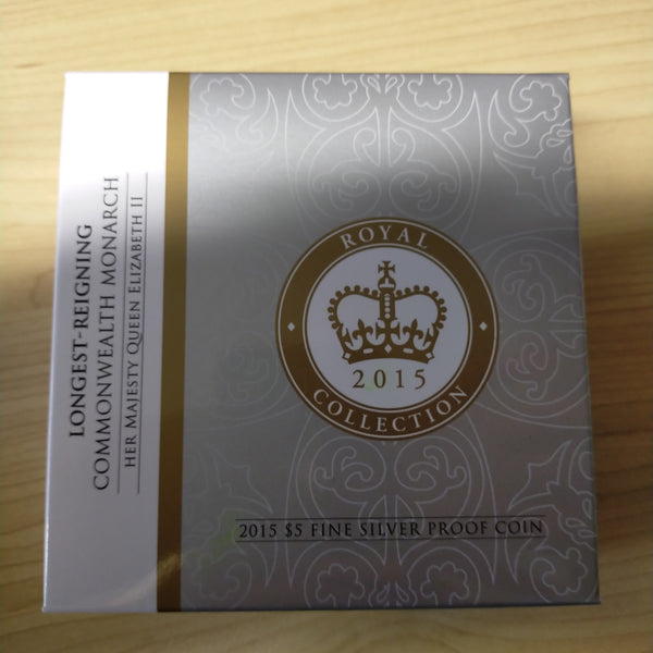 Australia 2015 Royal Australian Mint $5 Longest Reigning Commonwealth Monarch 1oz .999 Silver Proof Coin
