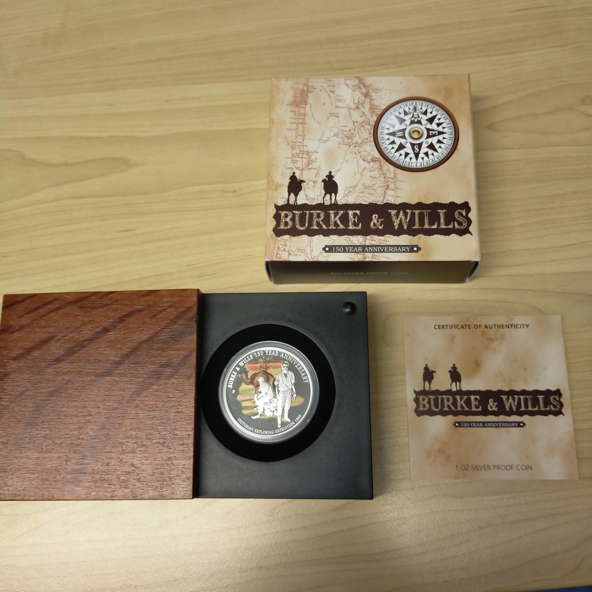 Australia 2010 Perth Mint $1 Burke & Wills 150 Year Anniversary 1oz .999 Silver Proof Coin