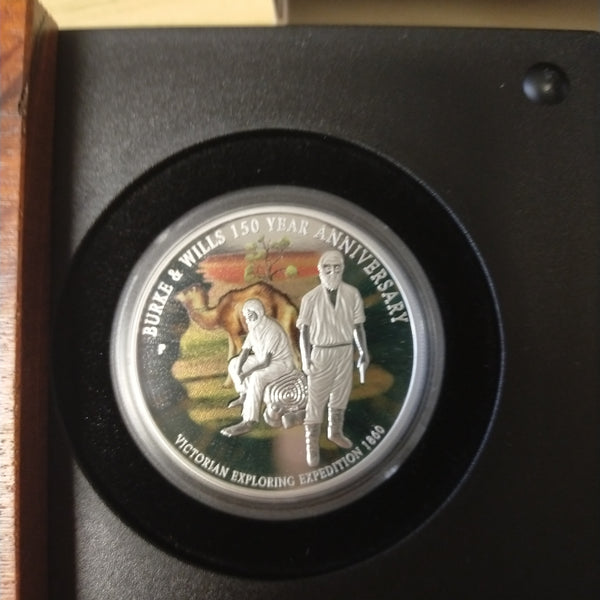 Australia 2010 Perth Mint $1 Burke & Wills 150 Year Anniversary 1oz .999 Silver Proof Coin