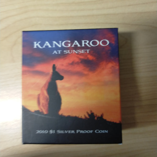 Australia 2010 Royal Australian Mint $1 Kangaroo At Sunset .999 Silver Proof Coin